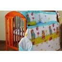 Набор в кроватку  для новорожденных Мишка садовник (голубой)